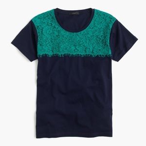{J. Crew} Lace T-shirt